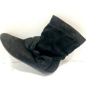 Report Slouch Ankle Boots‎ Booties Women's 8.5 Black Suede Bows Detail Fairbanks
